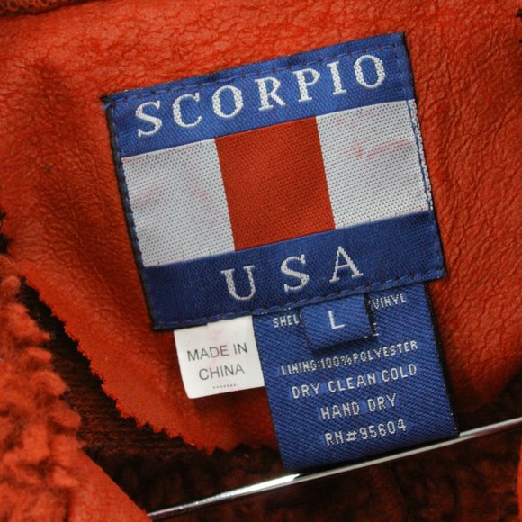 Vintage Scorpio USA Men's Casual Retro Red Suede Button Front Coat Jacket L 90s - Picture 6 of 10